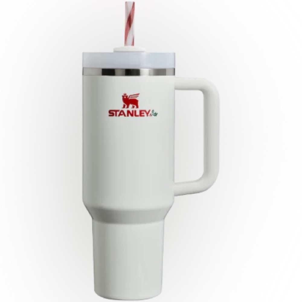 Stanley The Quencher H2.0 Flowstate 40oz Tumbler in Mistletoe Twist - white